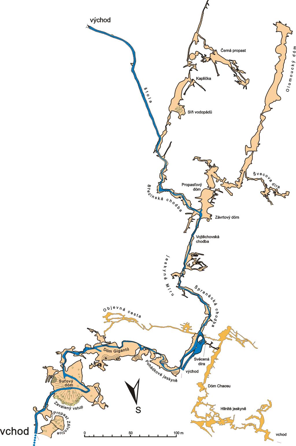 Javoříčské jeskyně - mapa